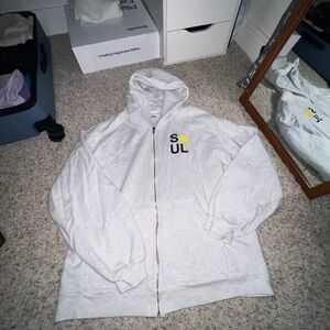 Soulcycle Gray Comfy Oversized Zip-Up Hoodie